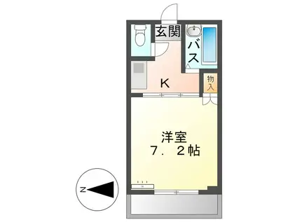 神山ハイツ(1K/2階)の間取り写真