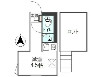トレカーサ下赤塚(ワンルーム/1階)の間取り写真