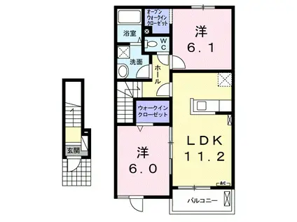グランアーブルA(2LDK/2階)の間取り写真