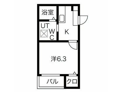 COMFORT PLUS(1K/2階)の間取り写真