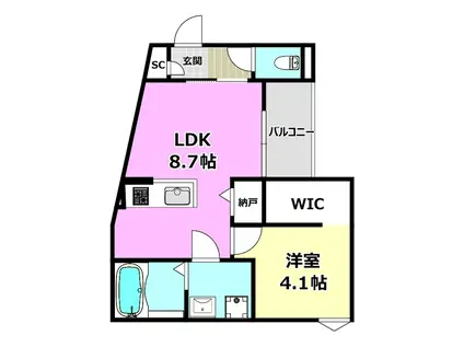 REGALEST千里丘 都(1LDK/1階)の間取り写真