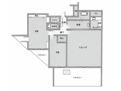 リブゼ横浜中央弐番館(2LDK/5階)の間取り写真