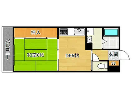 シャロンT・I(1DK/4階)の間取り写真