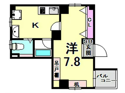 エヌエムヴァンシス(1K/4階)の間取り写真