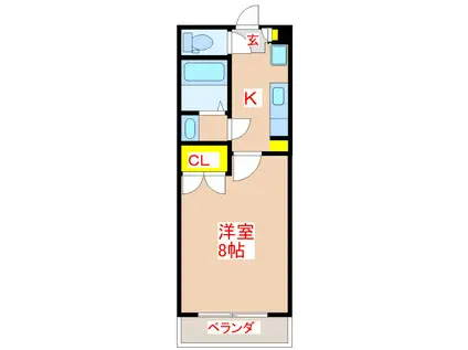 GRAND KISYABA(1K/1階)の間取り写真