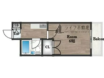 ベストレジデンス瓢箪山 I(1K/5階)の間取り写真