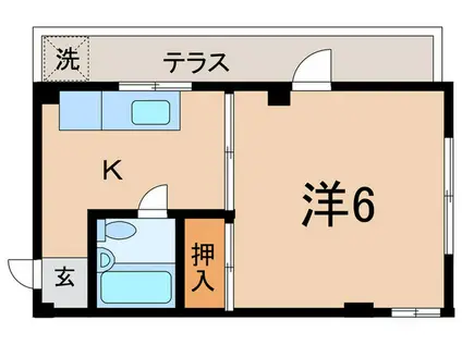 ピースハイツ(1K/1階)の間取り写真