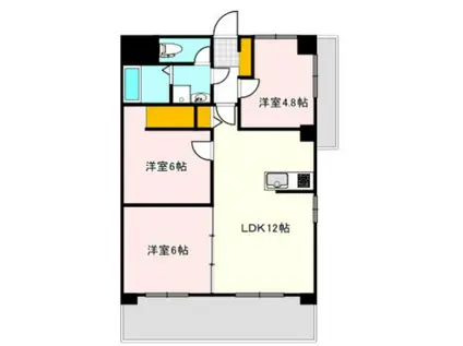 タイガーウイングビル(3LDK/5階)の間取り写真