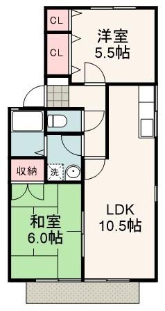 リバーサイドYAGI(2LDK/1階)の間取り写真