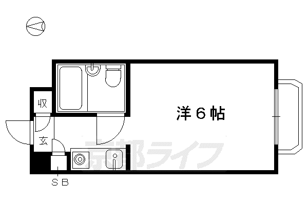 プレステージ北山(1K/3階)の間取り写真