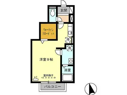 コンフォート高山(ワンルーム/1階)の間取り写真