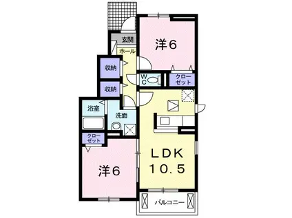 モデッサ レーニア(2LDK/1階)の間取り写真