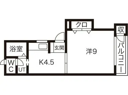 リベルテ(1DK/2階)の間取り写真