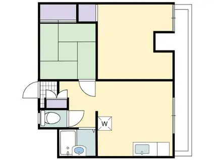 中央ビル(2DK/3階)の間取り写真