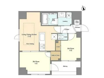 モディア銀座イースト(2LDK/10階)の間取り写真