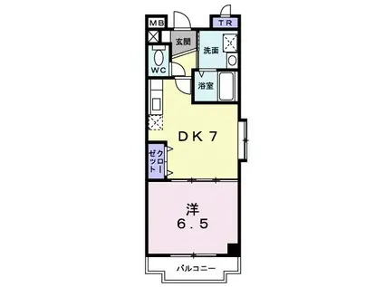 ヌウボーTK(1DK/5階)の間取り写真