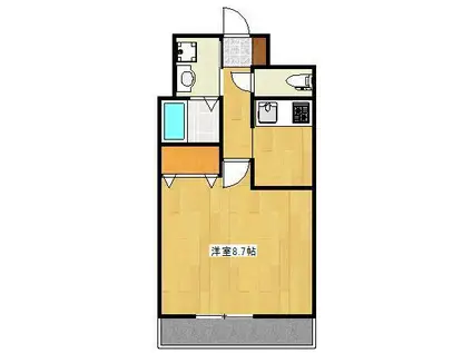 クロノス29新町(1K/3階)の間取り写真