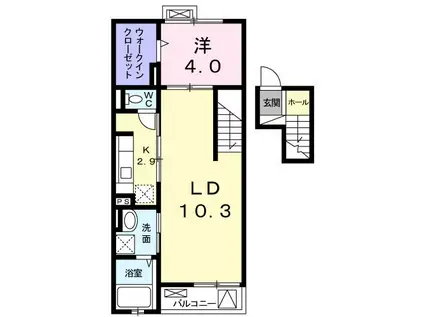 レーブ ポルト(1LDK/4階)の間取り写真