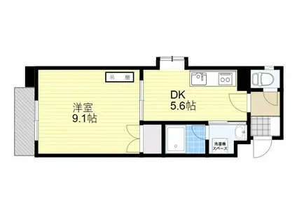 グランシーダ(1DK/3階)の間取り写真