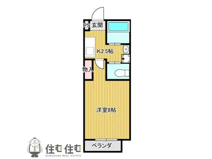 DIAS TOWN大清水(1K/1階)の間取り写真