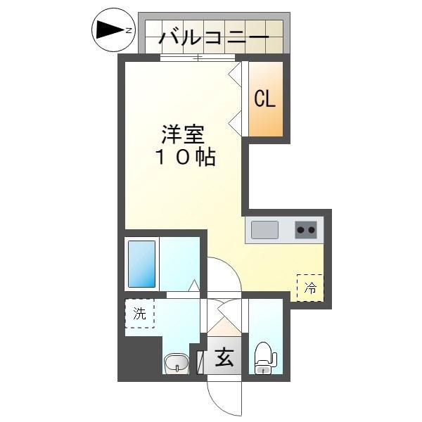 APARTMENT GRUS OKAMACHI(ワンルーム/3階)の間取り写真