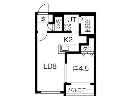 キングハウス豊平4条9丁目(1LDK/4階)の間取り写真