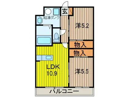 メゾン ド ブレホ(2LDK/1階)の間取り写真
