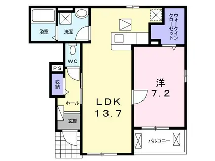 アルモニー(1LDK/1階)の間取り写真