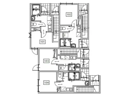 OPEN RISE府中小柳町I(1K/1階)の間取り写真