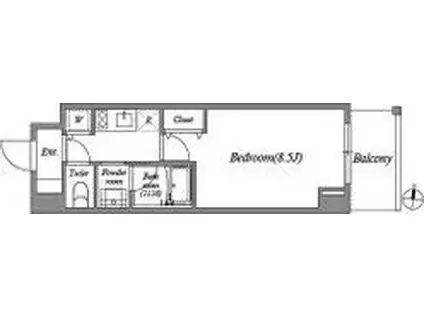 ブロード塚本駅前レジデンス(1K/4階)の間取り写真