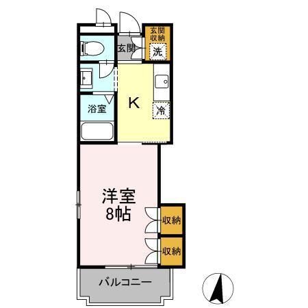 VILLA PINE PLAIN(1K/4階)の間取り写真