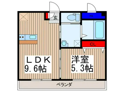 フラワーハイツ3番館(1LDK/2階)の間取り写真