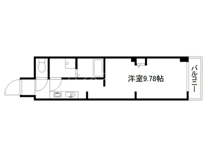 地下鉄東西線 二条駅 徒歩15分 5階建 築9年(1K/2階)の間取り写真
