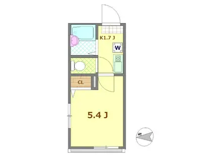リブ南花畑3丁目(1K/2階)の間取り写真