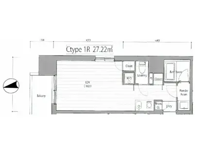ラナイグレース芝公園(ワンルーム/3階)の間取り写真