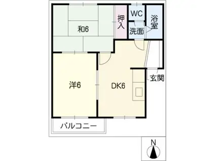 サニーライフアイ(2DK/1階)の間取り写真