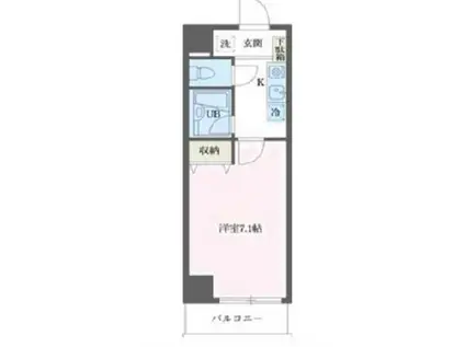 ルーク西早稲田(1K/8階)の間取り写真