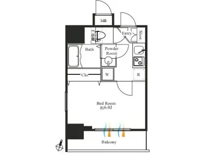 グランパセオ神田駅前(1K/7階)の間取り写真