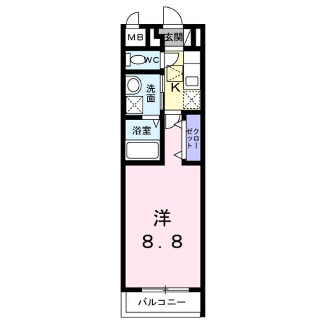 ブレーメンハウス(1K/1階)の間取り写真