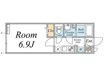 グリーンヒルズ(1K/3階)の間取り写真