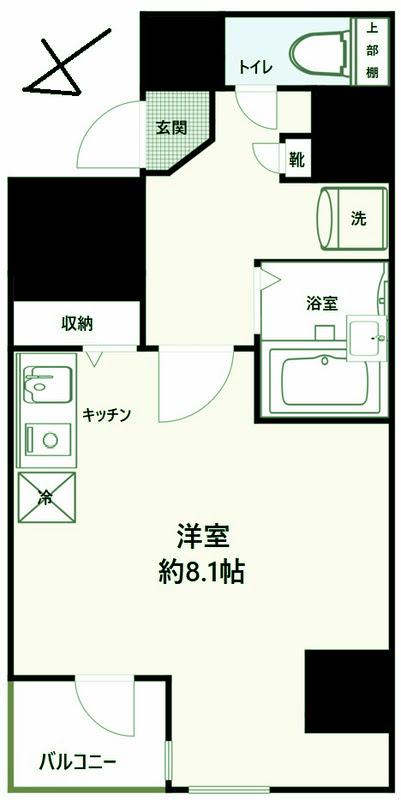 ミリオンプラザ目黒駅前(ワンルーム/10階)の間取り写真