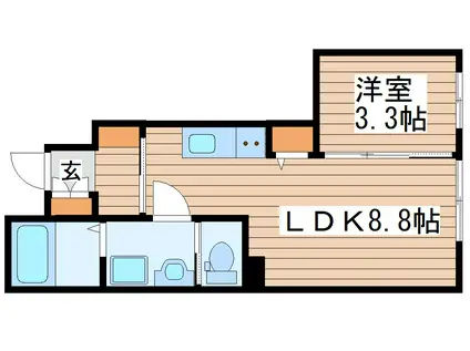 リバティコートH&M(1LDK/1階)の間取り写真