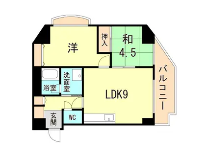 ブリックブロック(2LDK/3階)の間取り写真