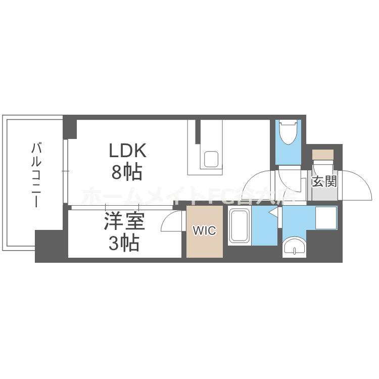 エスリード大阪城イースト(1LDK/3階)の間取り写真