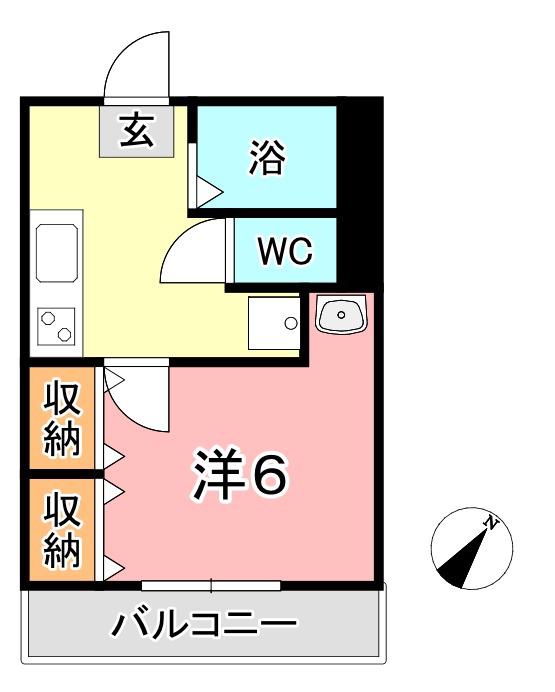 アトラス老松(1K/2階)の間取り写真