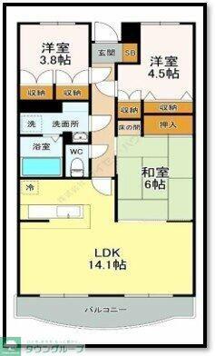 LAND HOMES(3LDK/3階)の間取り写真