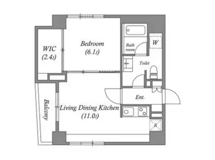 南堀江アパートメントリオ(1LDK/3階)の間取り写真