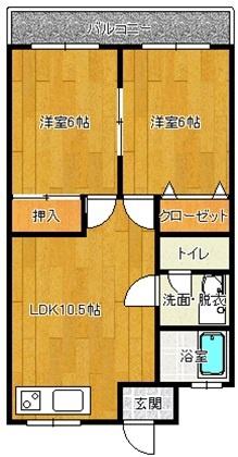 シーサイド平井(2LDK/2階)の間取り写真