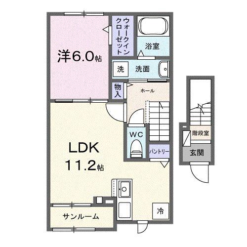 イノセントパーク(1LDK/2階)の間取り写真