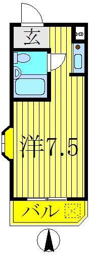 メゾン藤波(ワンルーム/2階)の間取り写真